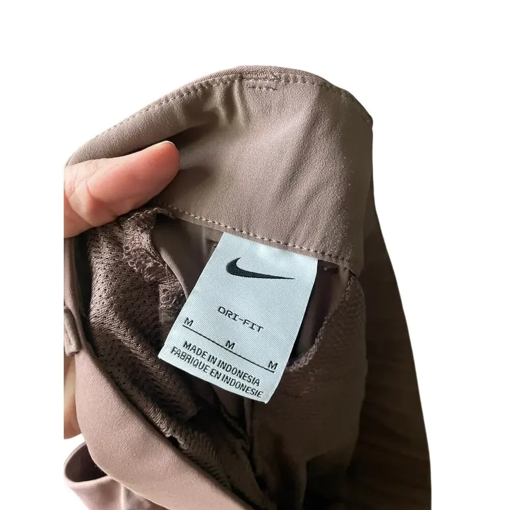 Nike Women’s Dri-FIT Golf Work Pants Taupe Mauve Tapered Performance Trousers-M